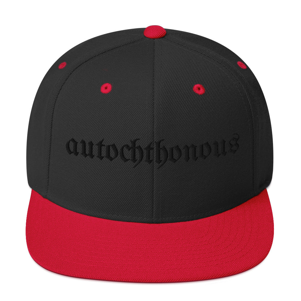 Autochthonous Snapback-Cap / schwarzes Logo