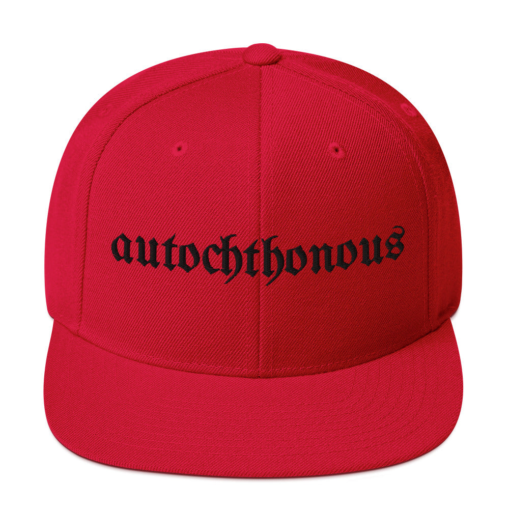 Autochthonous Snapback-Cap / schwarzes Logo