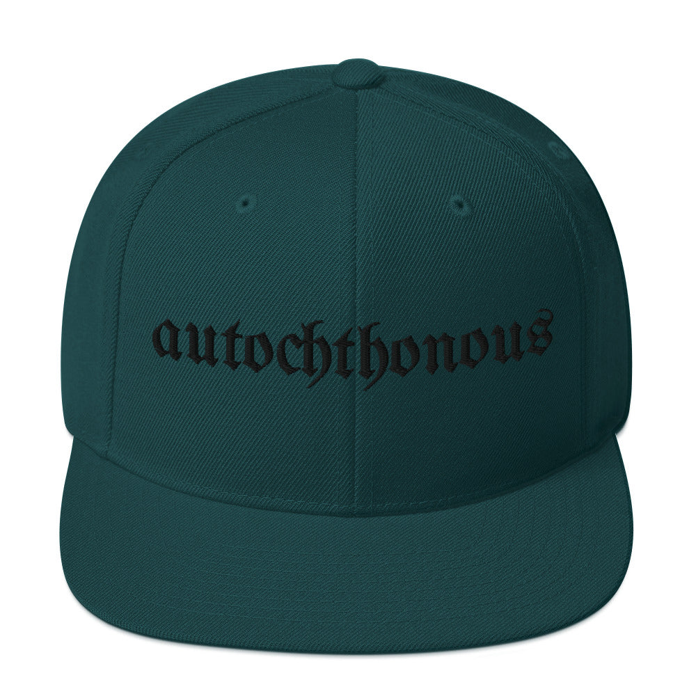 Autochthonous Snapback-Cap / schwarzes Logo